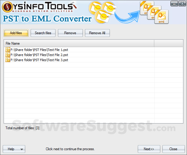 SysInfo PST to EML Converter Screenshot1